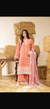 Blush Peach Embroidered 3-Piece Festive Suit