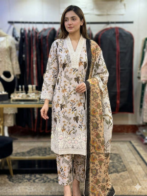 Ivory Garden Printed Lawn Suit