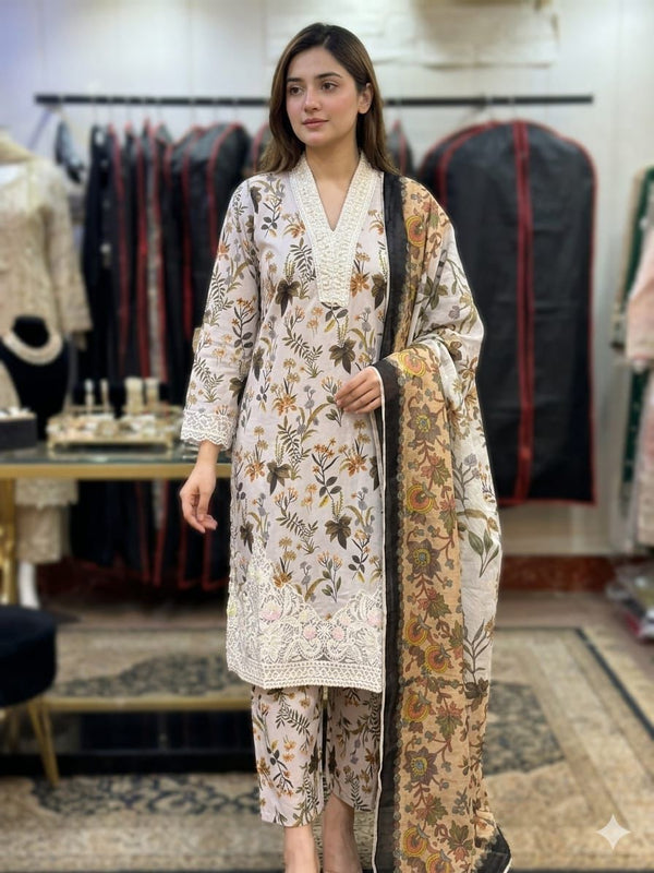 Ivory Garden Printed Lawn Suit