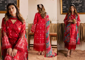 Crimson Festive Embroidered Lawn Suit