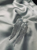 Silver Stardust Fringe Statement Earrings